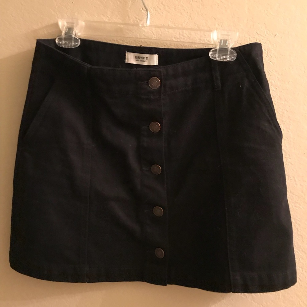 Forever 21 - Black Button Up Skirt with Pockets!